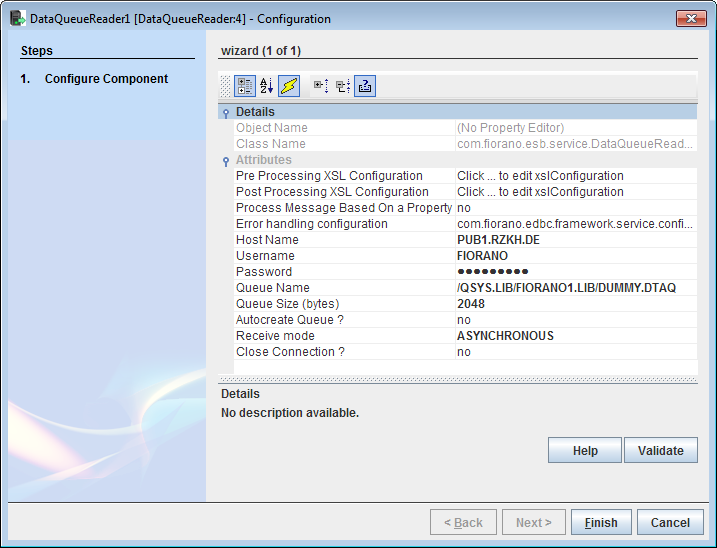 Sample DataQueueReader Configuration