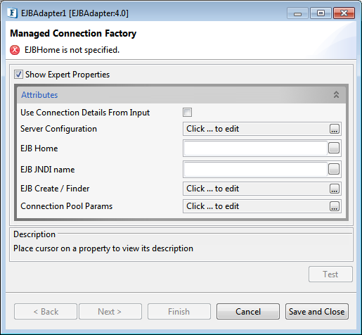 Managed Connection Factory Panel