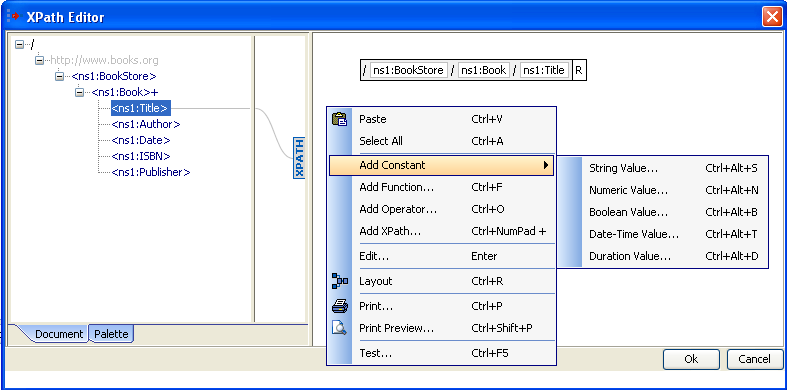 Adding a constant in XPath Editor