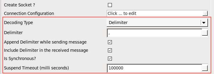 Socket Adapter Configuration in Client mode