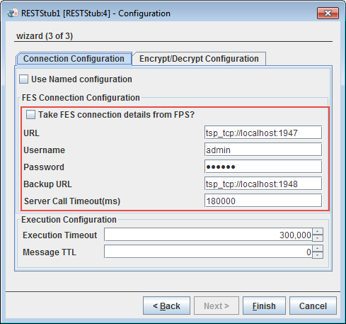 FES Connection Configuration properties