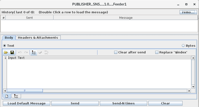 Feeder window to send input message for Publisher