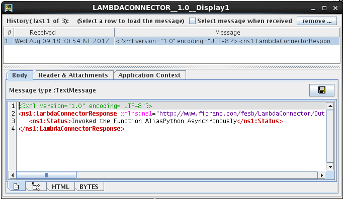 Output Message in case of Asynchronous execution