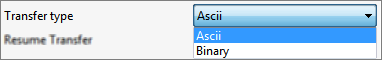 Transfer Type options