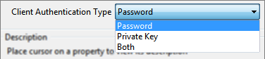 Client Authentication Type options