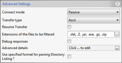 Advanced Settings attributes