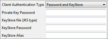 Properties supporting Authentication Type 'Password and KeyStore''