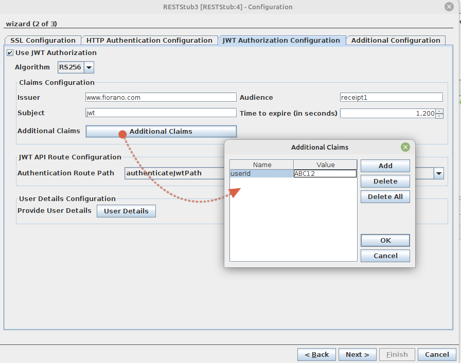 Additional Cliams settings