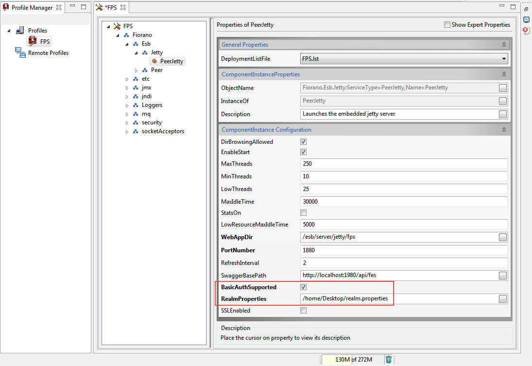 Enabling Basic Authentication in FPS Jetty server