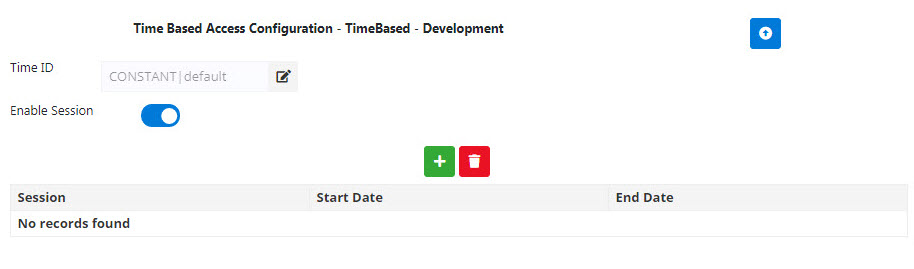 Time Based Access Policy Configuration properties