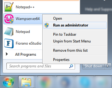 Figure 1 Starting the Wamp server.png
